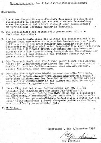 Entstehung der Schützengesellschaft Emertsham